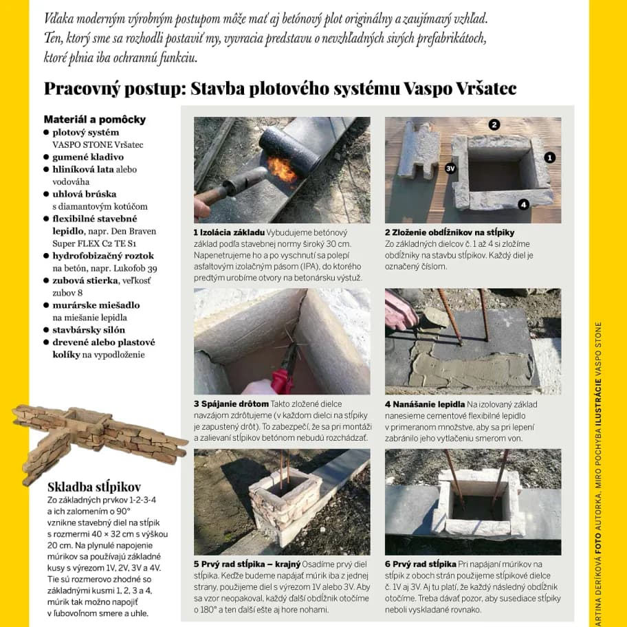 Plotový systém Vršatec - pracovný postup