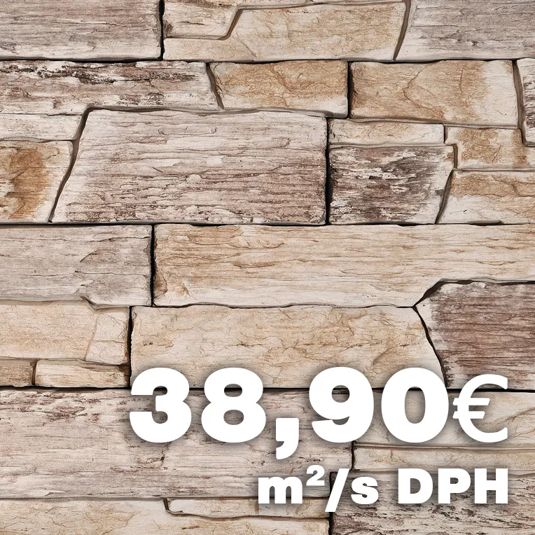 Skala zvrásnená hnedastý melír